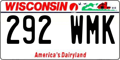 WI license plate 292WMK