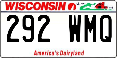 WI license plate 292WMQ