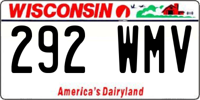 WI license plate 292WMV