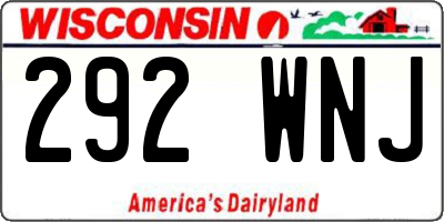 WI license plate 292WNJ