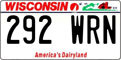 WI license plate 292WRN