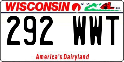 WI license plate 292WWT