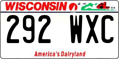 WI license plate 292WXC