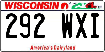 WI license plate 292WXI