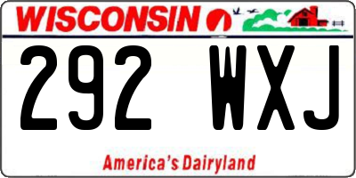 WI license plate 292WXJ