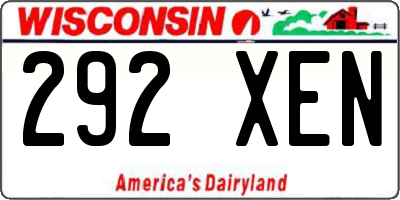 WI license plate 292XEN