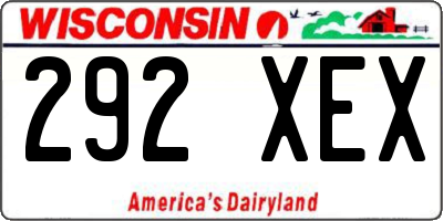 WI license plate 292XEX