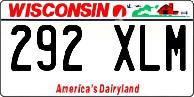 WI license plate 292XLM