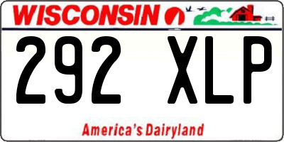 WI license plate 292XLP