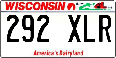 WI license plate 292XLR