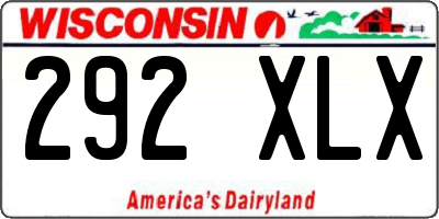 WI license plate 292XLX
