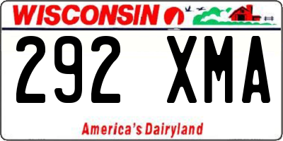 WI license plate 292XMA