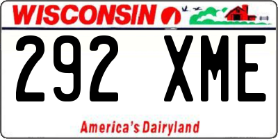 WI license plate 292XME