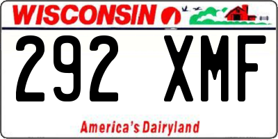 WI license plate 292XMF