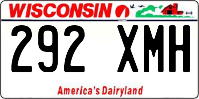 WI license plate 292XMH