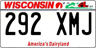 WI license plate 292XMJ
