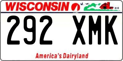 WI license plate 292XMK