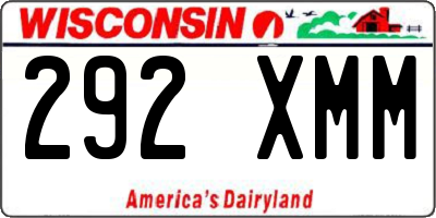 WI license plate 292XMM