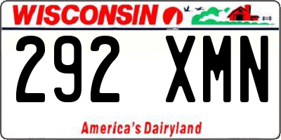 WI license plate 292XMN
