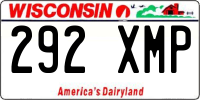 WI license plate 292XMP