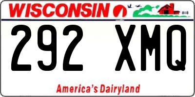 WI license plate 292XMQ