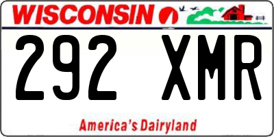 WI license plate 292XMR