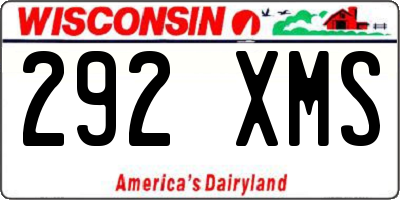 WI license plate 292XMS