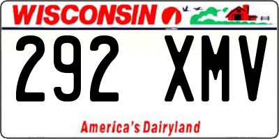 WI license plate 292XMV