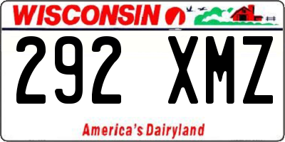 WI license plate 292XMZ