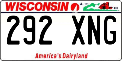 WI license plate 292XNG
