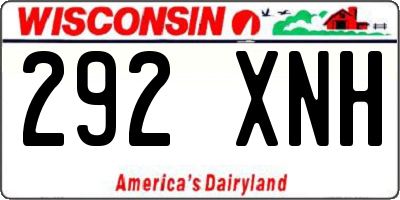 WI license plate 292XNH
