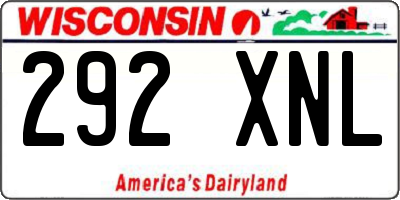 WI license plate 292XNL