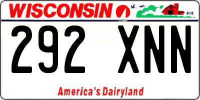 WI license plate 292XNN