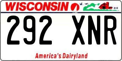 WI license plate 292XNR