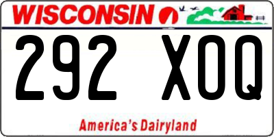 WI license plate 292XOQ