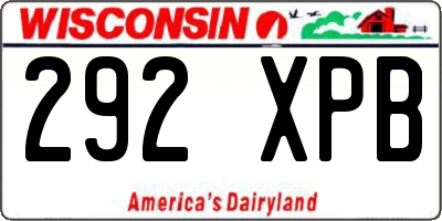 WI license plate 292XPB