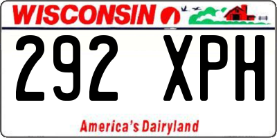 WI license plate 292XPH