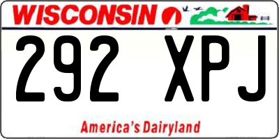 WI license plate 292XPJ