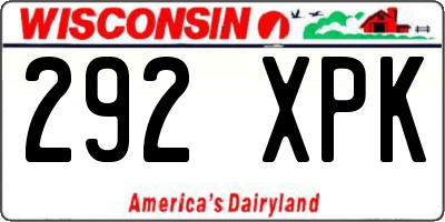 WI license plate 292XPK