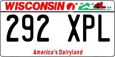 WI license plate 292XPL