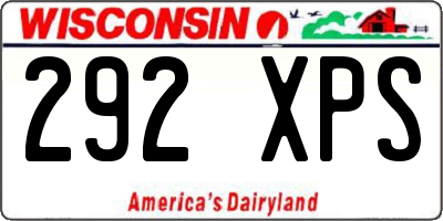 WI license plate 292XPS