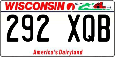 WI license plate 292XQB