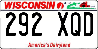 WI license plate 292XQD