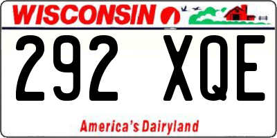 WI license plate 292XQE