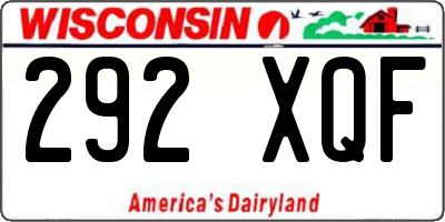 WI license plate 292XQF
