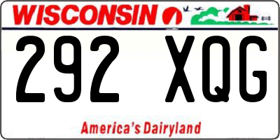 WI license plate 292XQG
