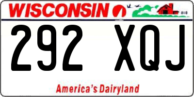 WI license plate 292XQJ