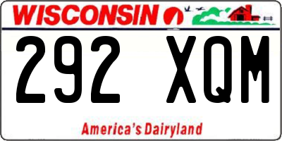 WI license plate 292XQM