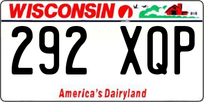 WI license plate 292XQP