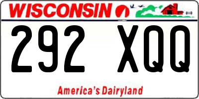 WI license plate 292XQQ